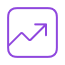 Upward arrow on graph.