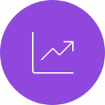 Upward arrow on graph chart.